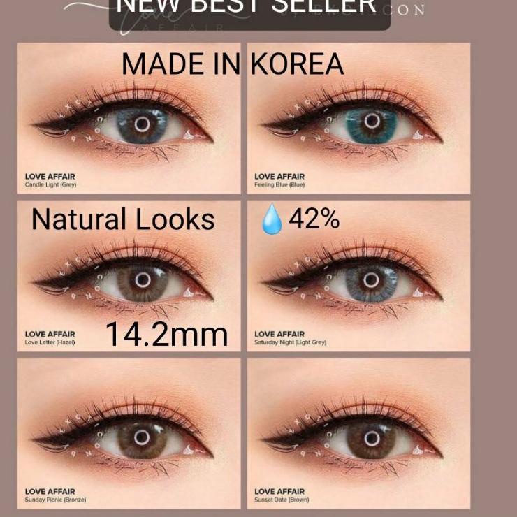 Shipping SOFTLENS LOVE AFFAIR. NORMAL/MINUS (s.d -6.00) MADE IN KOREA DIA.14.2mm Penjualan Favorit