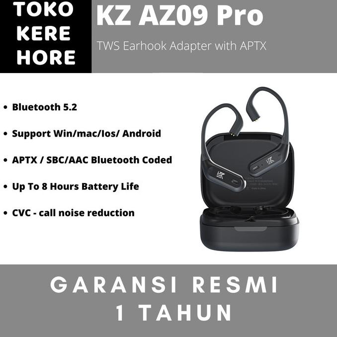 Terbaru Kz Az09 Pro Knowledge Zenith Aptx Tws Earhook Hd Bluetooth Adapter