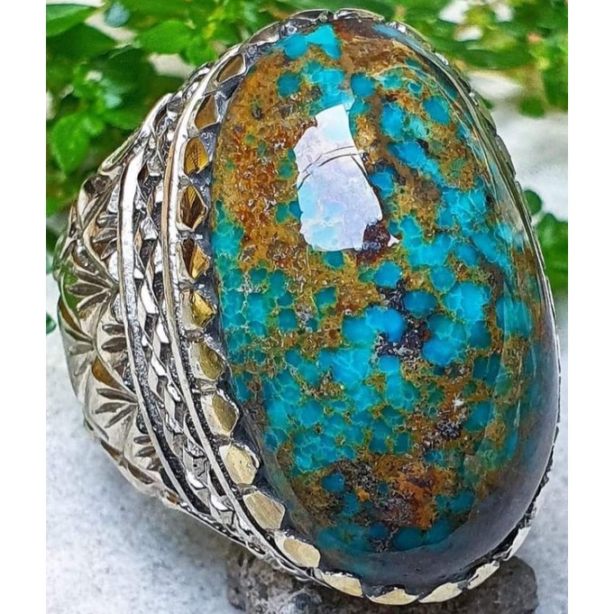 natural [TURQUOISE PYRUS PERSIA TOP SPHERE SPIDERWEB FULL DAGING MONTOK] pirus persia emban cincin p