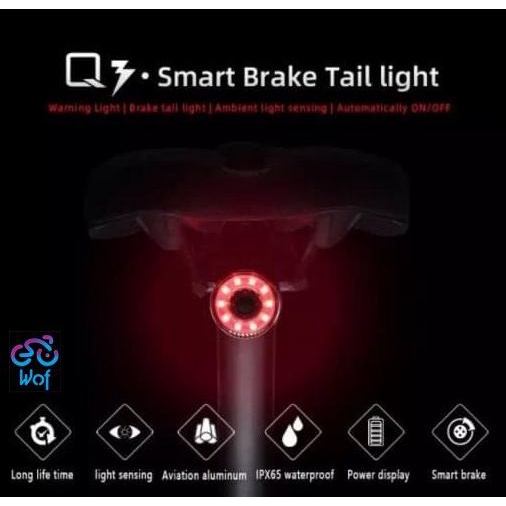 Lampu Sepeda Rockbros Q3 Smart Bike Lamp + 2Brackets Rockbross not Q5