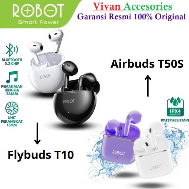 Terbaru Robot Airbuds T50 Wireless Bluetooth Earphone Tws Earphone Original