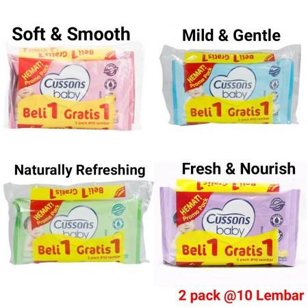 CUSSONS BABY WIPES /Tisu Basah 10S+10s /tisu basah travel cusson baby