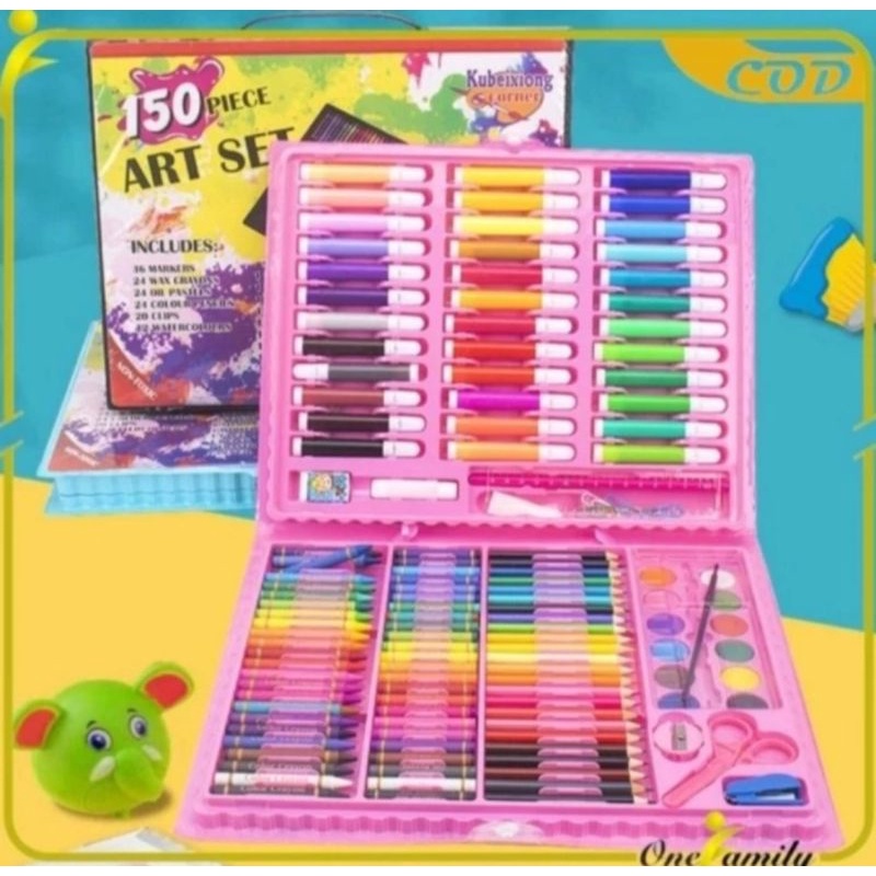 

KAN Stationary Set Isi 150 Pcs Pensil Crayon Warna Alat Menggambar Anak