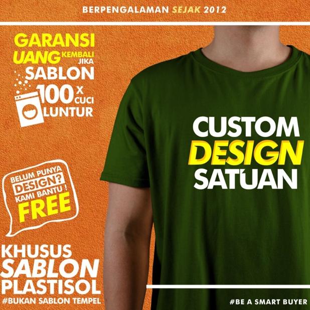 (COD) SABLON PLASTISOL KAOS SATUAN LUSINAN CUSTOM BAJU CLOTHING T-SHIRT CLOTING CUSTEM DESAIN BEBAS 