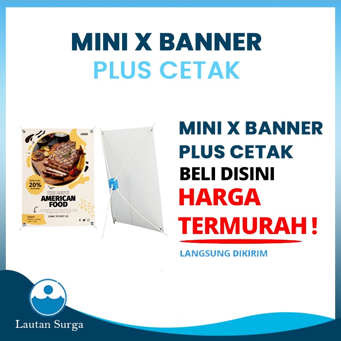 Cetak Foto Paper  Laminasi Glossy Plus Stand Mini X Banner A4 Mini Banner A4 -Free Desain