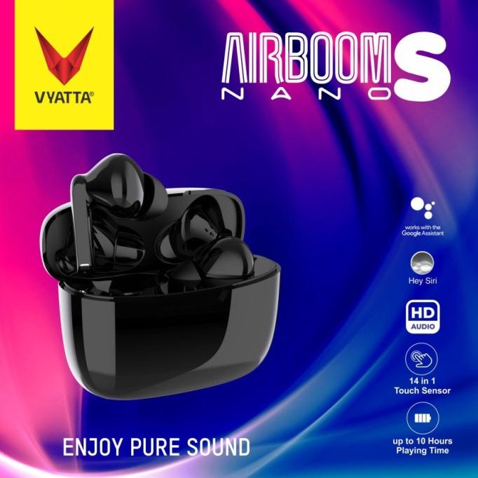Terbaru Vyatta Airboom Nano S Tws Bluetooth Headset- Super Slim Up To 10 Hours