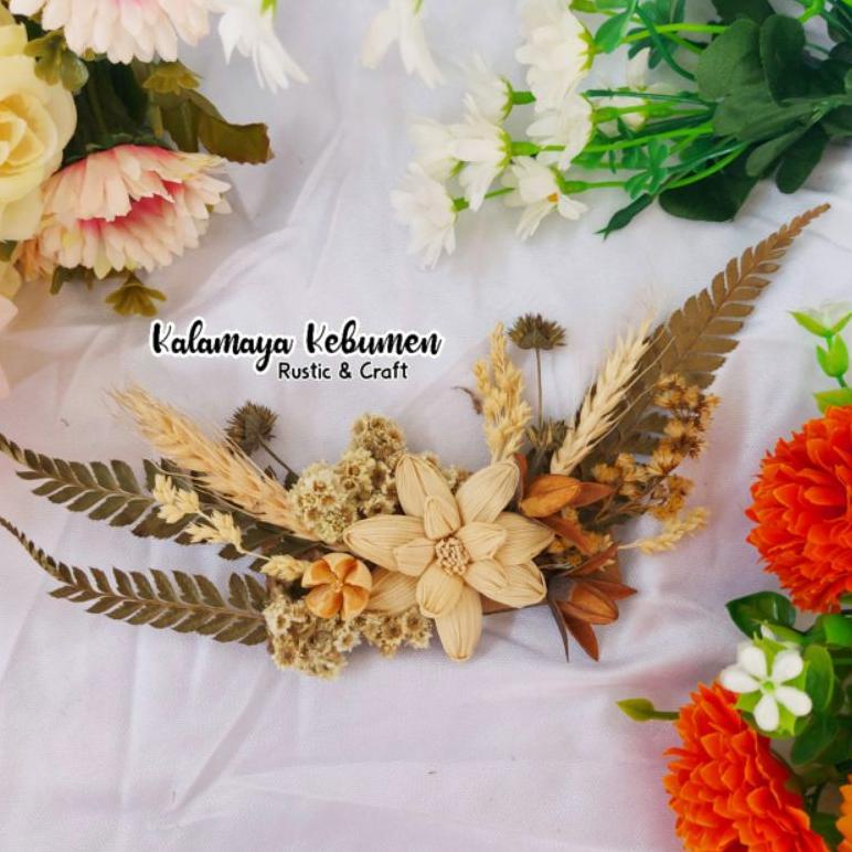Charm Melati Gandum Rangkaian Bunga Sudut Hiasan Vas Guci Buket Bunga Kering Dried Flowers Dekorasi 