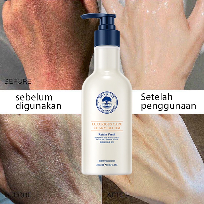 Brightening body lotion Lotion pemutih badan Bodi lotion 300ml Niacinamide pemutih badan, lotion memutihkan pelembab dan