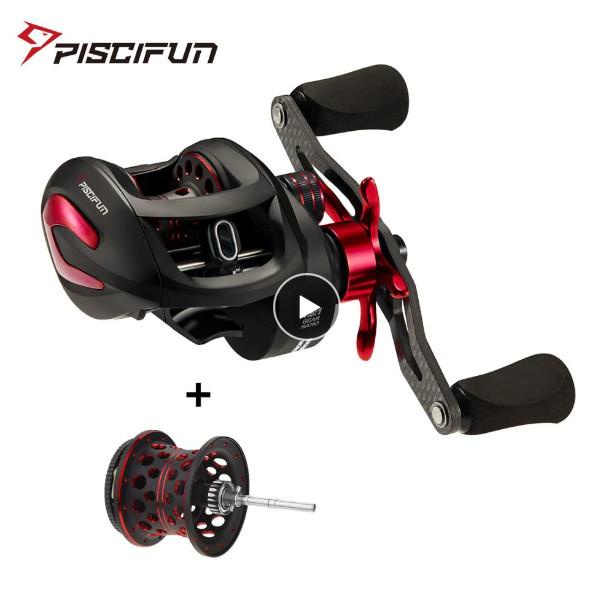Piscifun Phantom X Baitcasting Reel with Spare Shallow Spool 3 Gear
