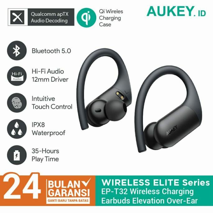 Terbaru Headset/Tws Aukey Ep-T32 Wireless Charging Earbuds Elevation Over-Ear
