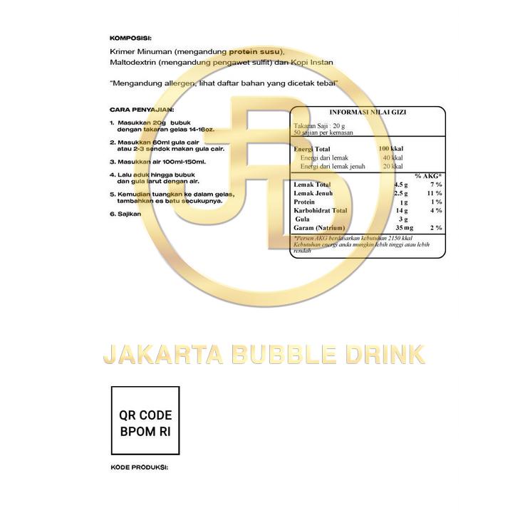 

Update - Bubuk Minuman CAPPUCINO -Jakarta Bubble Drink | BPOM&HALAL !!