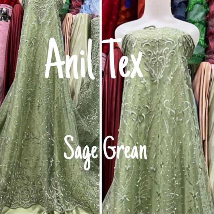 Sabet Promo Kain tile tule brokat akar mutiara/kain tile mutiara atas bawah/tile akar gliter