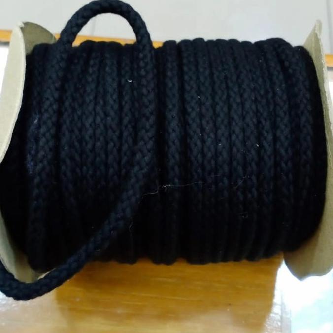 Tali Tambang Kepang Katun 5mm Color Hitam