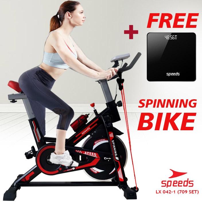 SPEEDS Sport Spinning Bike Sepeda Statis Alat Olahraga Gym Fitness Sepeda Elliptical 042-709