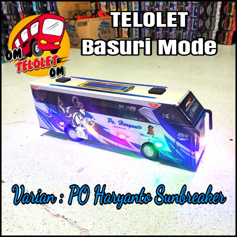 Miniatur Bus Telolet Basuri PO. Haryanto Full Lampu