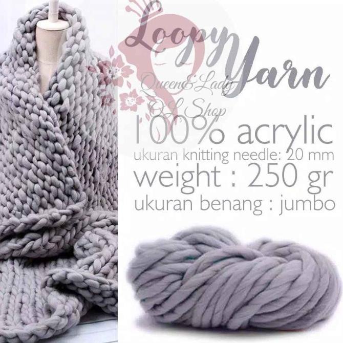 benang wool wol rajut jahit knitted ekstra tebal loopy yarn art craft