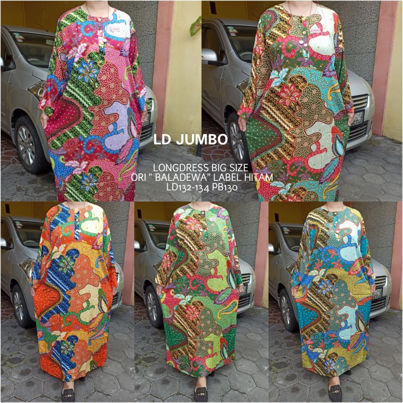 Longdress Baladewa Ori Label Hitam Jumbo Big Size Oversize 6L Busui