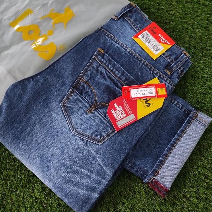 [8PT43] PROMO SALE CUCI GUDANG Celana Jeans Lois Pria Premium 100% Size 27-38 Original Denim Selvegde Reguler Fit Model Terbaru - Lois Asli Cowok Kekinian Terbaru (⌒
