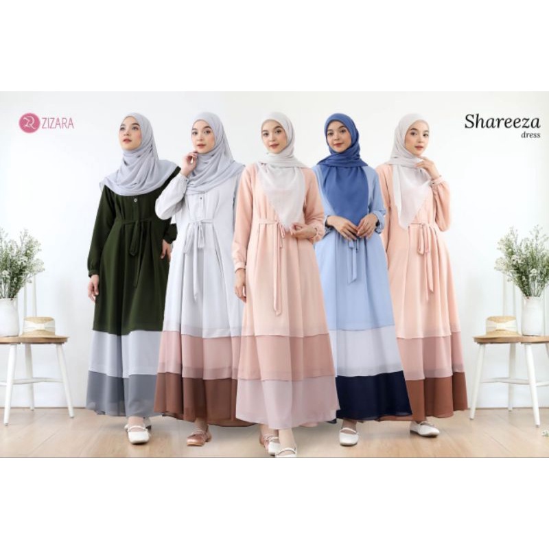 ZIZARA SHAREEZA DRESS GAMIS ONLY Bahan baby doll (full puring) Kancing depan (busui friendly)