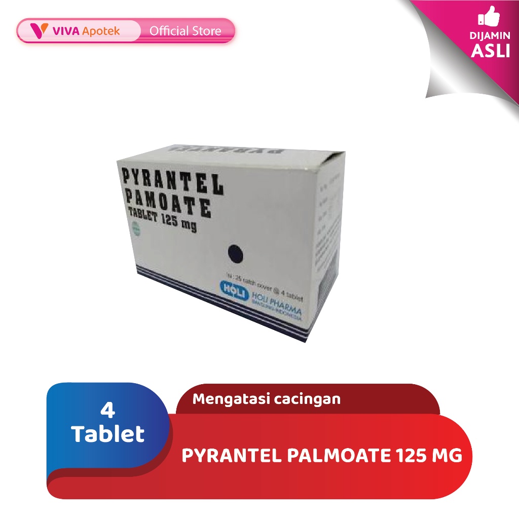 Pyrantel Palmoate 125 mg untuk Mengatasi Cacingan (4 Tablet)