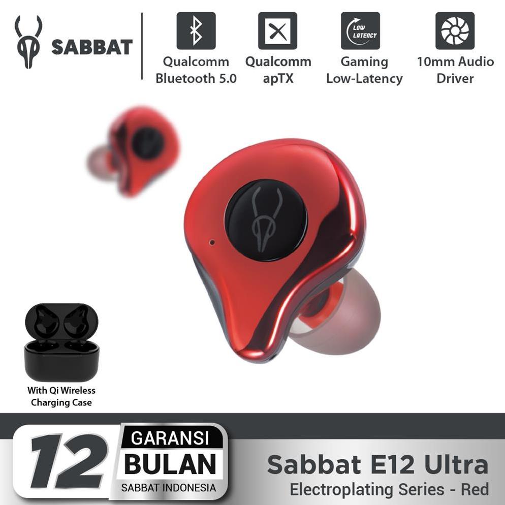True Wireless Earbuds Tws Sabbat E12 Ultra Electroplating - Red