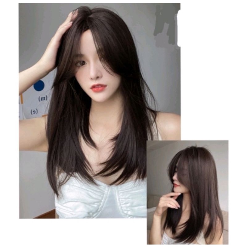 [PRELOVED] KOREAN WIG MEDIUM STRAIGHT 50CM TANPA PONI