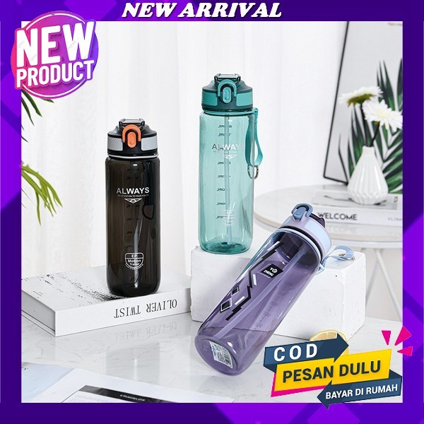 Botol Minum Gemoy Tahan Banting Tebal Bening Korea Terlaris T9A2 Karakter Premium Elegan Anti Pecah 