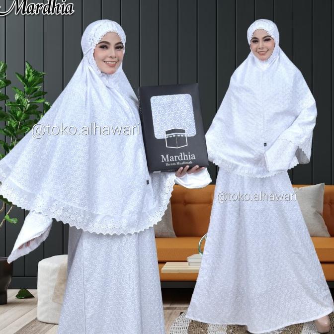Gamis Ihram wanita lengkap gamis katun paris perlengkapan haji &umroh
