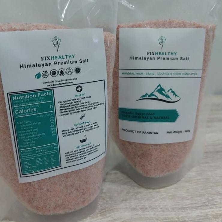

12.12 Promo Brand (Asli)Garam Himalaya Fixhealthy 1kg Himalayan Pink Salt Original Himsalt Organic !!