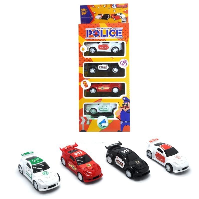 Mainan Mobil Polisi International isi 4pcs Pullback Rkc02003