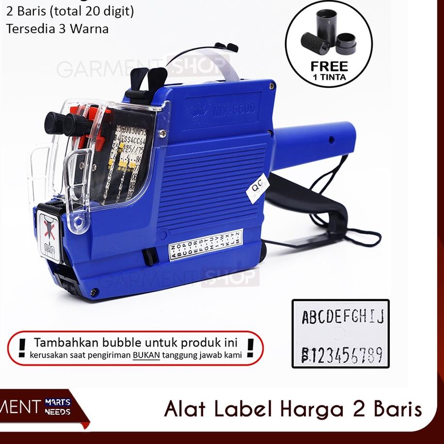 

12.12 FLASH SALE Alat Label Harga 2 Baris 10 Digit Cetak Stiker Expired Huruf Angka MX 6600 Labeller Tool gas !!