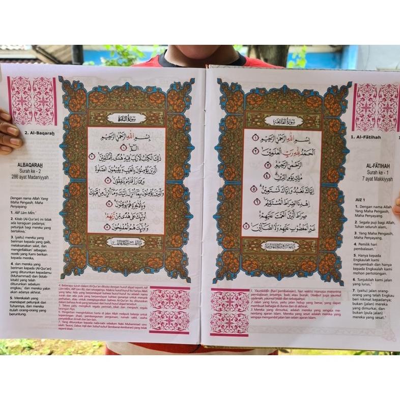 Miliki alquran dan terjemah ukuran jumbo besar a3 kertas hvs putih,al quran manula lansia .,