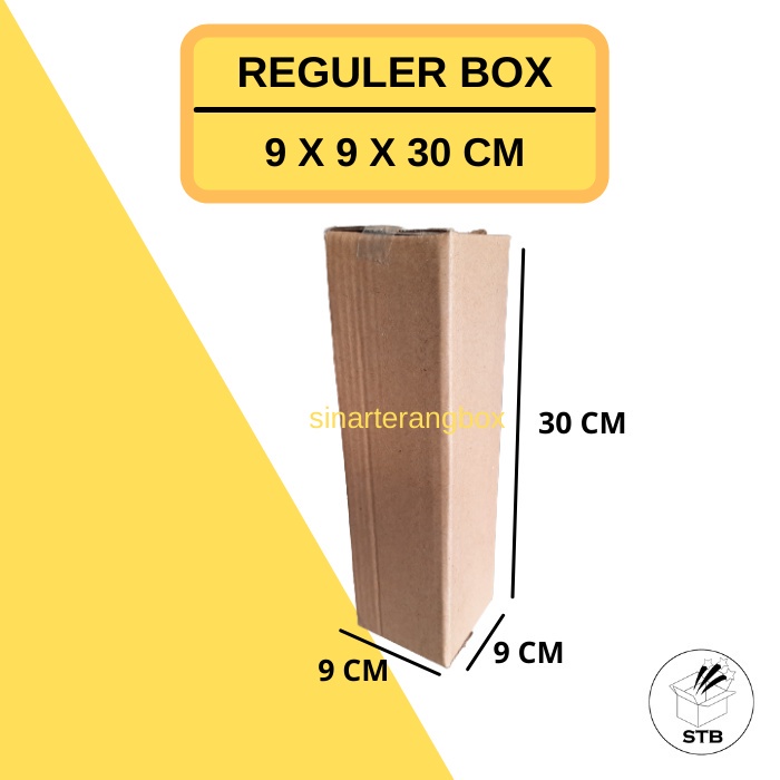 

9 X 9 X 30 CM KARDUS BOX POLOS KARTON PACKING BOTOL DUS COKLAT BARU