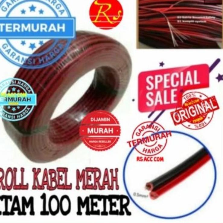Limited Sale Kabel Merah Hitam 1 Roll 100 Meter Kabel Listrik Speaker Led Flash Discount