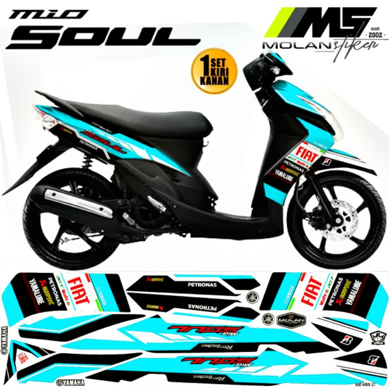 Decal Sticker Striping Variasi Mio Soul Karbu 2006-2012 (FIAT Yamaha Racing Moto Gp) Mio Soul 115-Mi