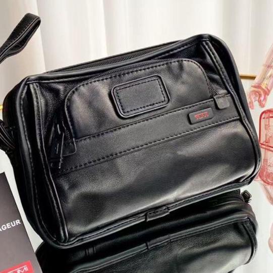 Tas Wanita Tas Tumi Alpha Leather Organizer Clutch Pouch Kulit Asli Hitam Unisex Berkualitas
