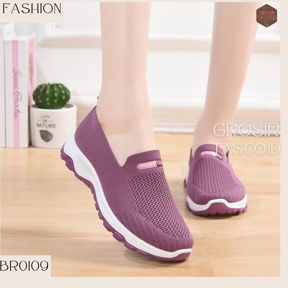 [Promo Sale] - GROSIRTAS LV0109 Sepatu Slip On Wanita Import Sepatu Sport Slip On Fashion Sport Shoe