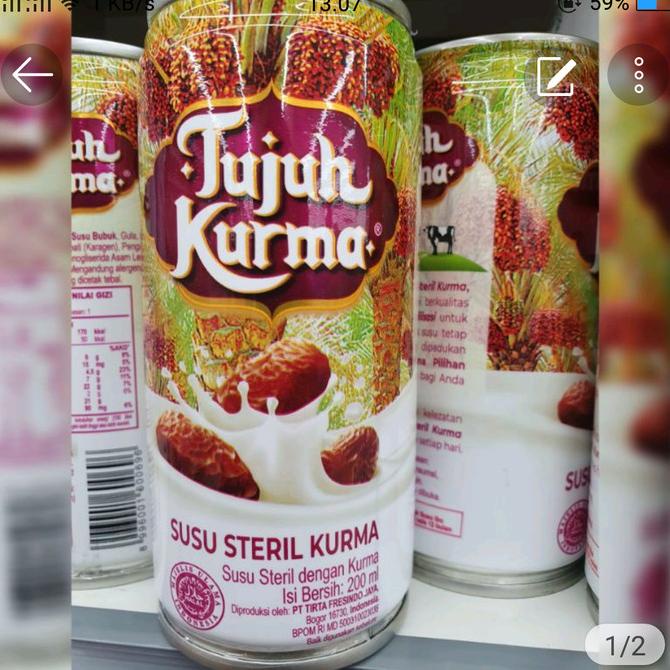 

Free Box-Tujuh Kurma Susu Steril Kurma 200ml-Susu Steril Kaleng-Grosir