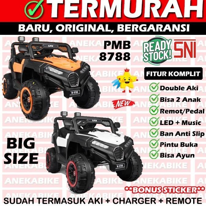 Ready Stok Mobil Aki Anak Pmb 8788 Jeep Size Besar 2 Anak Murah Banget Baroqahhgalery100