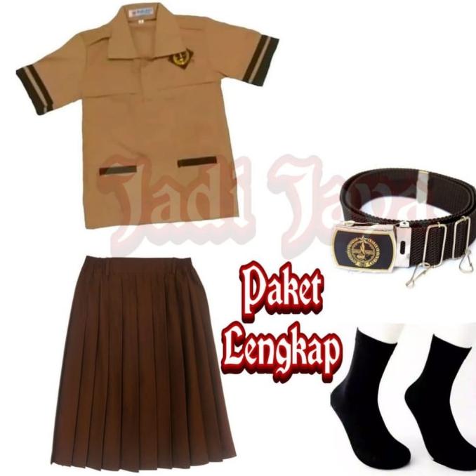 Set Seragam Pramuka Siaga SD Baju Pendek Rok Pendek