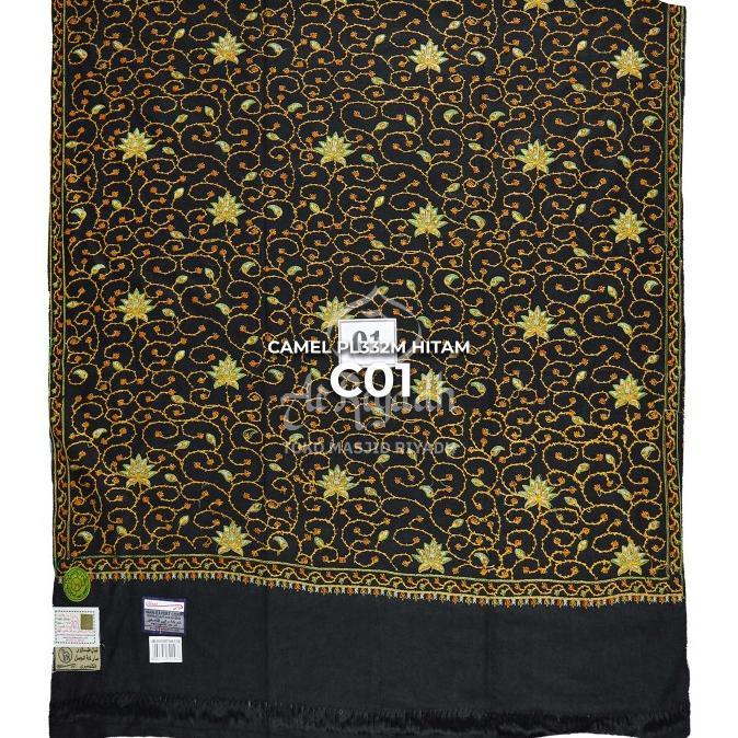 +++++] Sorban Impor Kashmiri Sulam Camel PL332M Hitam