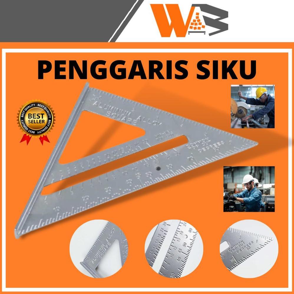 

Penggaris Siku Segitiga Mistar Penggaris Ziegel Siku Tukang Aluminium Speed Square Ruler I63