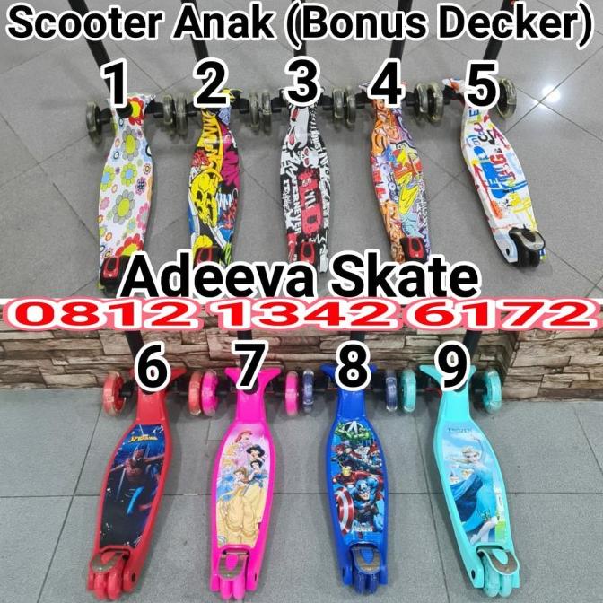 Kickboard Scooter Anak Motif Otoped Anak (BONUS PELINDUNG)