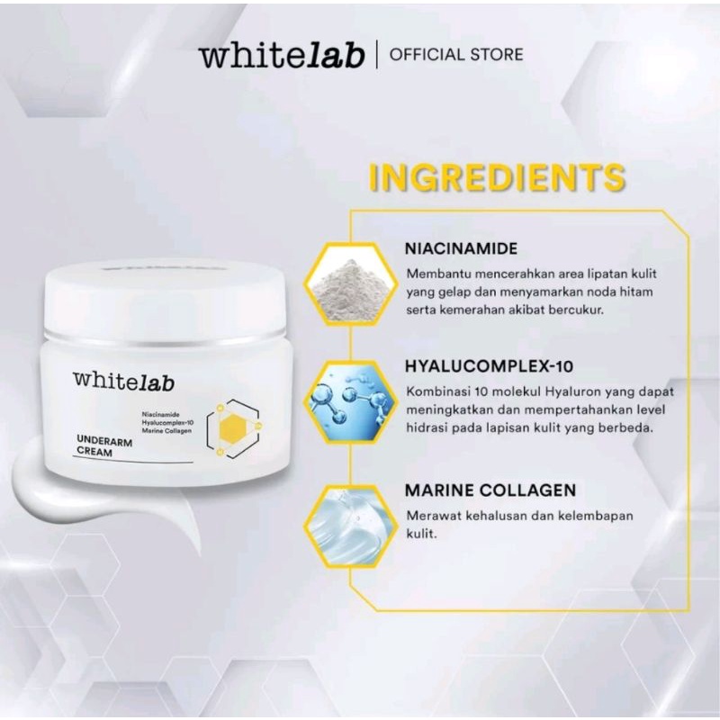 Whitelab Underarm Cream 20ml Krim Pencerah Ketiak / Selangkangan / daerah lipatan lainnya