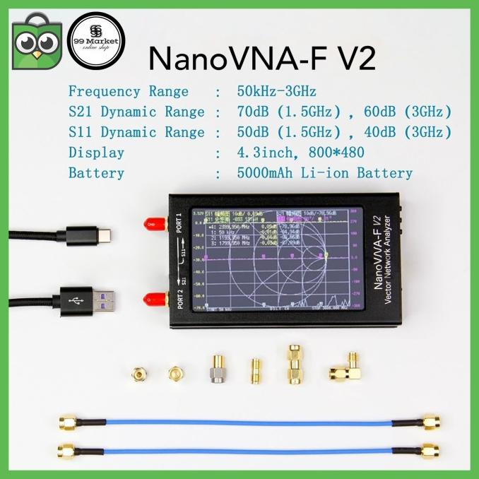 NanoVNA-F V2 50KHz-3GHz Vector Network Analyzer Nano VNA F SWR Antena