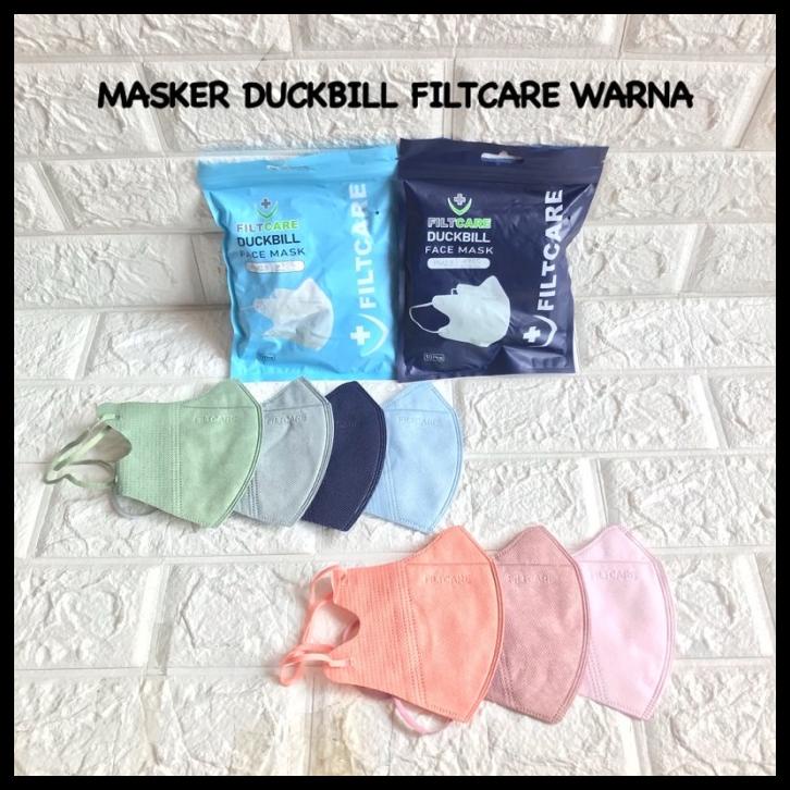 Filtcare Masker Duckbill 10Pcs 3Ply Medis Garis Model Sensi Rainbow