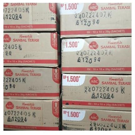

Sambel Sambal Terasi ABC sachet 1 dus 10 renceng