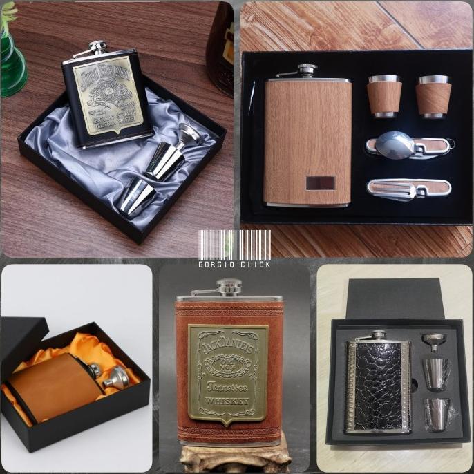 Botol Wine Whisky Hip Flask Set Stainless Steel