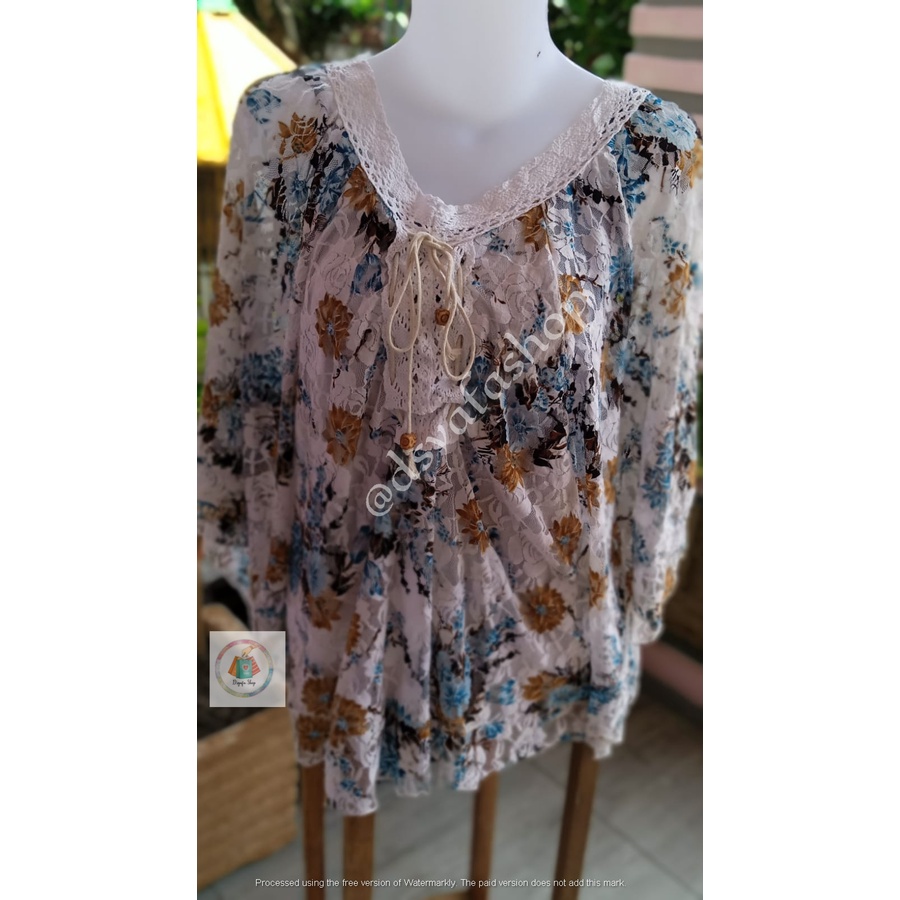 Baju Murah  Blouse / Atasan / Outer Bunga - Bunga (Big Size / Jumbo)