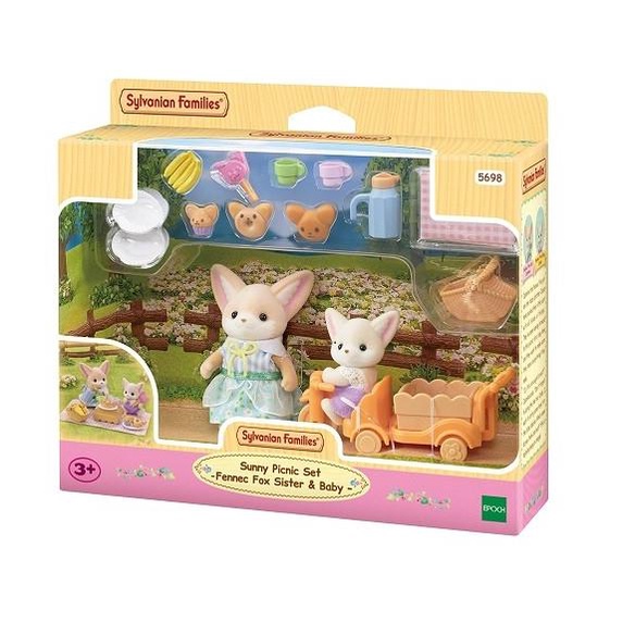 Sylvanian Families Sunny Picnic Set Fennec Fox Sister and Baby